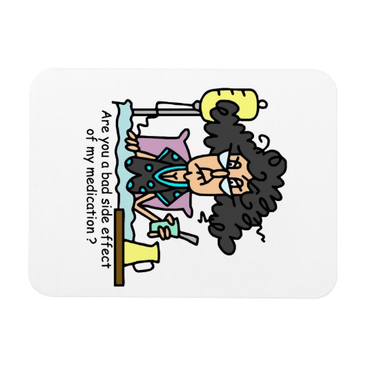 薬物の副作用の黒い髪 マグネット (横)