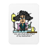 薬物の副作用の黒い髪 マグネット (縦)