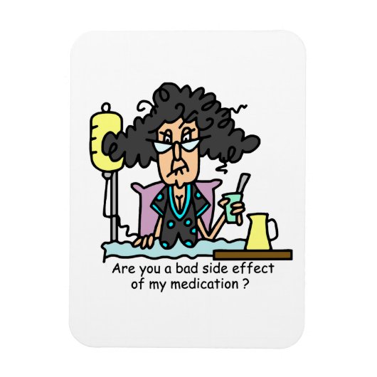 薬物の副作用の黒い髪 マグネット (縦)