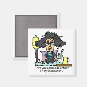 薬物の副作用の黒い髪 マグネット (正面/裏面)