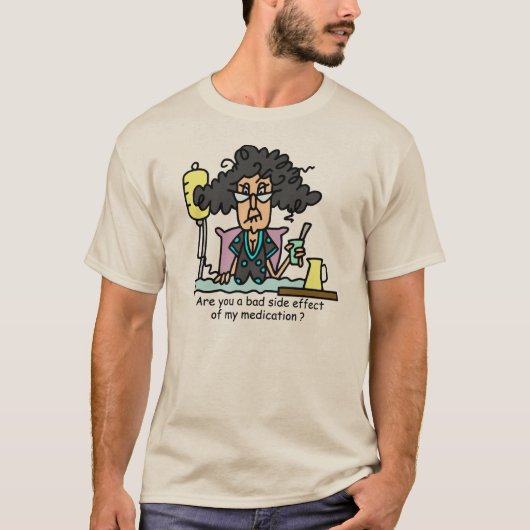 薬物の副作用の黒い髪 Tシャツ (正面)