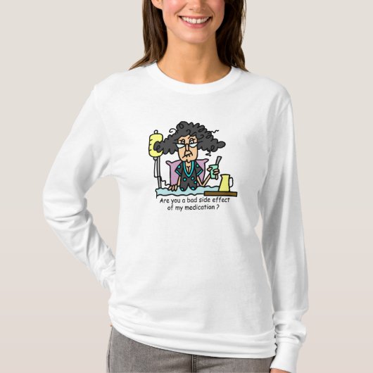 薬物の副作用の黒い髪 Tシャツ (正面)