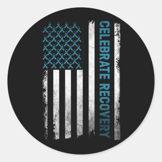 薬物アルコール依存回復祝回復 ラウンドシール (正面)