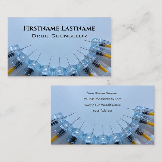 薬物カウンセラー・アルコール・カウンセラー精神療法士 名刺 (正面/裏面)