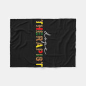 薬物セラピストカウンセラーleopardプリントブラックソシア フリースブランケット (正面(横))