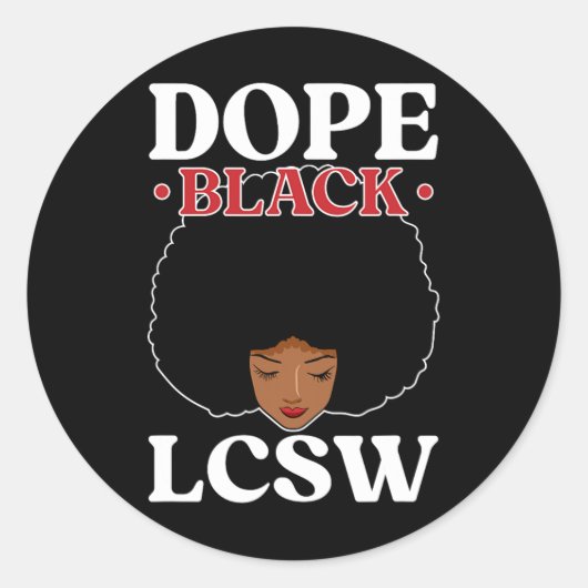 薬物ブラックLcswメラニン許可臨床ソーシャルW ラウンドシール (正面)