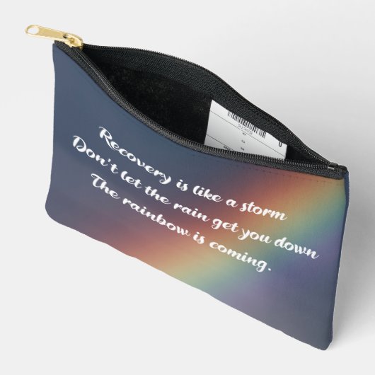 薬物中毒感動的回復虹 アクセサリーポーチ (見開き)