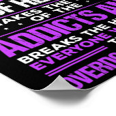 薬物乱用パープルリボン中毒オーバードーズ認識度 ポスター (角)