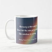 薬物依存回復やる気を起こさせる引用文虹 コーヒーマグカップ (左)