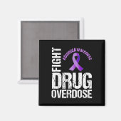 薬物過剰摂取オピオイド認識度図と闘う マグネット (正面/裏面)