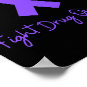 薬物過剰摂取オピオイド認識度男性へ女性と闘う ポスター (角)