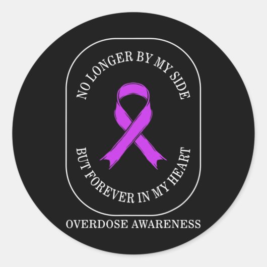 薬物過剰摂取認識度はもはや永遠に並ばない ラウンドシール (正面)