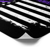 薬物過剰摂取認識度アメリカ国旗 – 紫リブ ポスター (角)