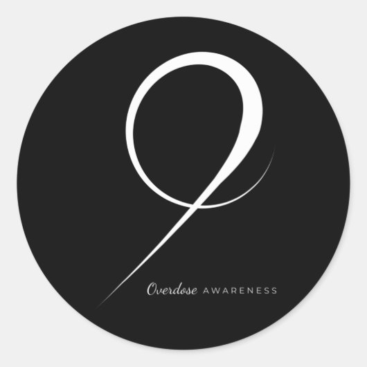 薬物過剰摂取認識度リボン ラウンドシール (正面)