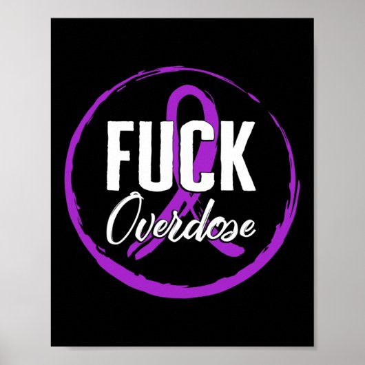 薬物過剰摂取認識度威厳がある過剰摂取リボンDru ポスター (正面)