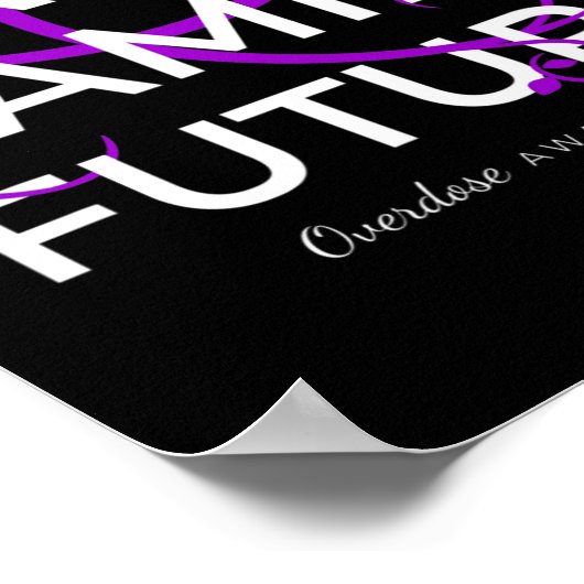 薬物過剰摂取認識度紫リボン信心家族 ポスター (角)