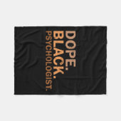 薬物黒心理学者メラニンブラック月アフリカ フリースブランケット (正面(横))