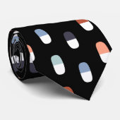 薬理学と丸薬 – ブラックに整列 ネクタイ (ロール)