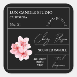 薬用さくらんぼ花香ろうそくラベル スクエアシール