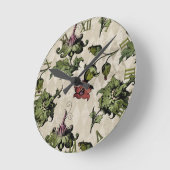薬用の魔女植物 | Steampunk Botanical Herbes ラウンド壁時計 (傾斜)