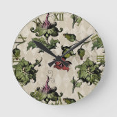 薬用の魔女植物 | Steampunk Botanical Herbes ラウンド壁時計 (正面)