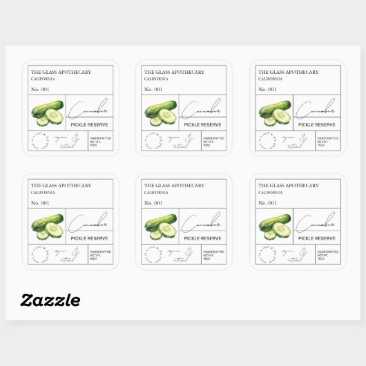 薬用キュウリラベル スクエアシール (シート)