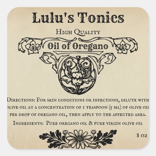 薬用スタイルラベル スクエアシール (正面)