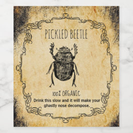 薬用ハロウィーンヴィンテージのカブトムシ ワインラベル