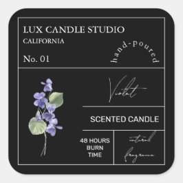 薬用バイオレット香り付きキャンドルラベル スクエアシール