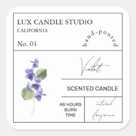 薬用バイオレット香り付きキャンドルラベル スクエアシール