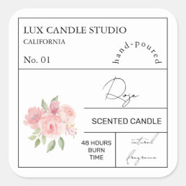 薬用バラ香り付きキャンドルラベル スクエアシール