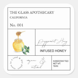 薬用ペパーミント注入はちみつラベル スクエアシール