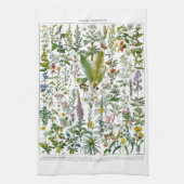 薬用植物と花byアドルフ・ミロ キッチンタオル (縦)