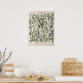 薬用植物イラストレーションヴィンテージプリント ポスター (キッチン)