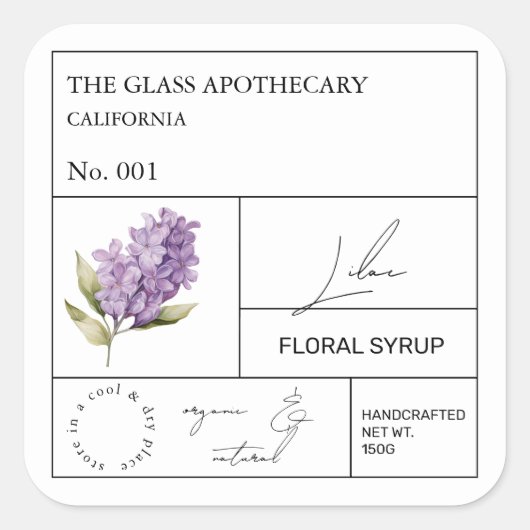 薬用薄紫ラベル スクエアシール (正面)