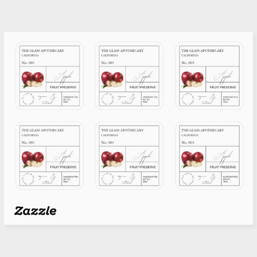 薬用Appleラベル スクエアシール (シート)