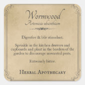 薬草の四角ステッカー スクエアシール (正面)