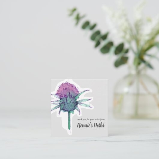 薬草を注文してくれてありがとう スクエア名刺 (スタンド正面)