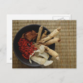 薬草を詰め中国のた椀 ポストカード (正面/裏面)