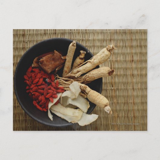 薬草を詰め中国のた椀 ポストカード (正面)