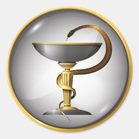 薬蛇の象徴 ラウンドシール (正面)