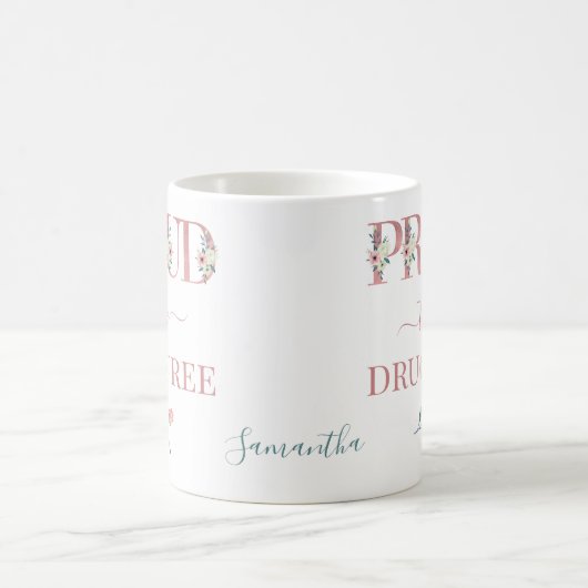 薬誇りを持ったを飲まないフローラ書であパーソナライズされたる コーヒーマグカップ (中央)