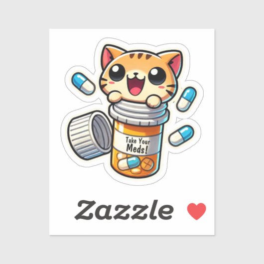 薬飲め!ー気にキュートな猫アラーム シール (シート)