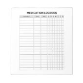 薬Logbookメモ帳 ノートパッド (正面)
