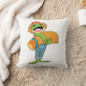 藁で農家するカエル クッション (ブランケット)