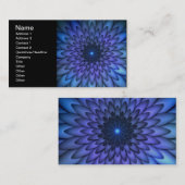 藍と紫の抽象芸術の花芸 名刺 (正面/裏面)