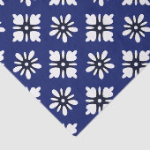 藍の上の片染白い花 薄葉紙 (詳細)