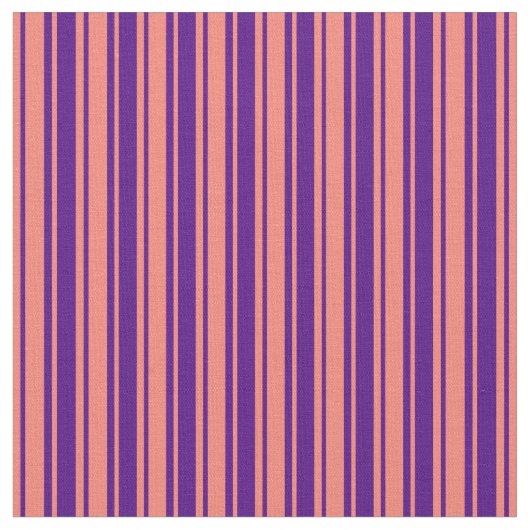藍及びサケの色ストライプの・裏模様 ファブリック (クローズアップ)