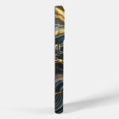 藍大理石と金色の縞模様 Case-Mate iPhoneケース (裏面 / 右)