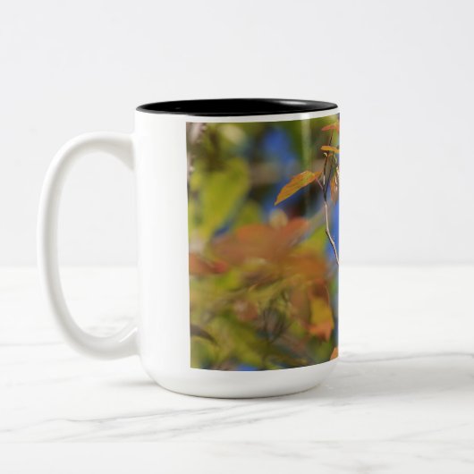 藍染めの写真付き二音マグカップ ツートーンマグカップ (左)